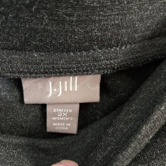 J.Jill 2X Plus Size Mini Skirt Stretchy Charcoal Gray Pull-On Elastic Waist - Picture 2 of 5